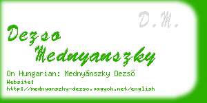 dezso mednyanszky business card
