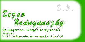 dezso mednyanszky business card